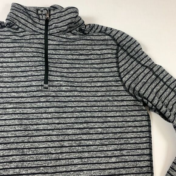 Lululemon Surge Warm 1/2 Zip, Raven Stripe Heathered Black, Medium - Picture 7 of 12